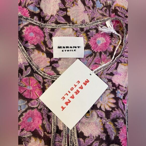 Isabel Marant Étoile Gilinesia Floral Cotton Peasant Minidress size 36/us size 4 - Picture 15 of 16